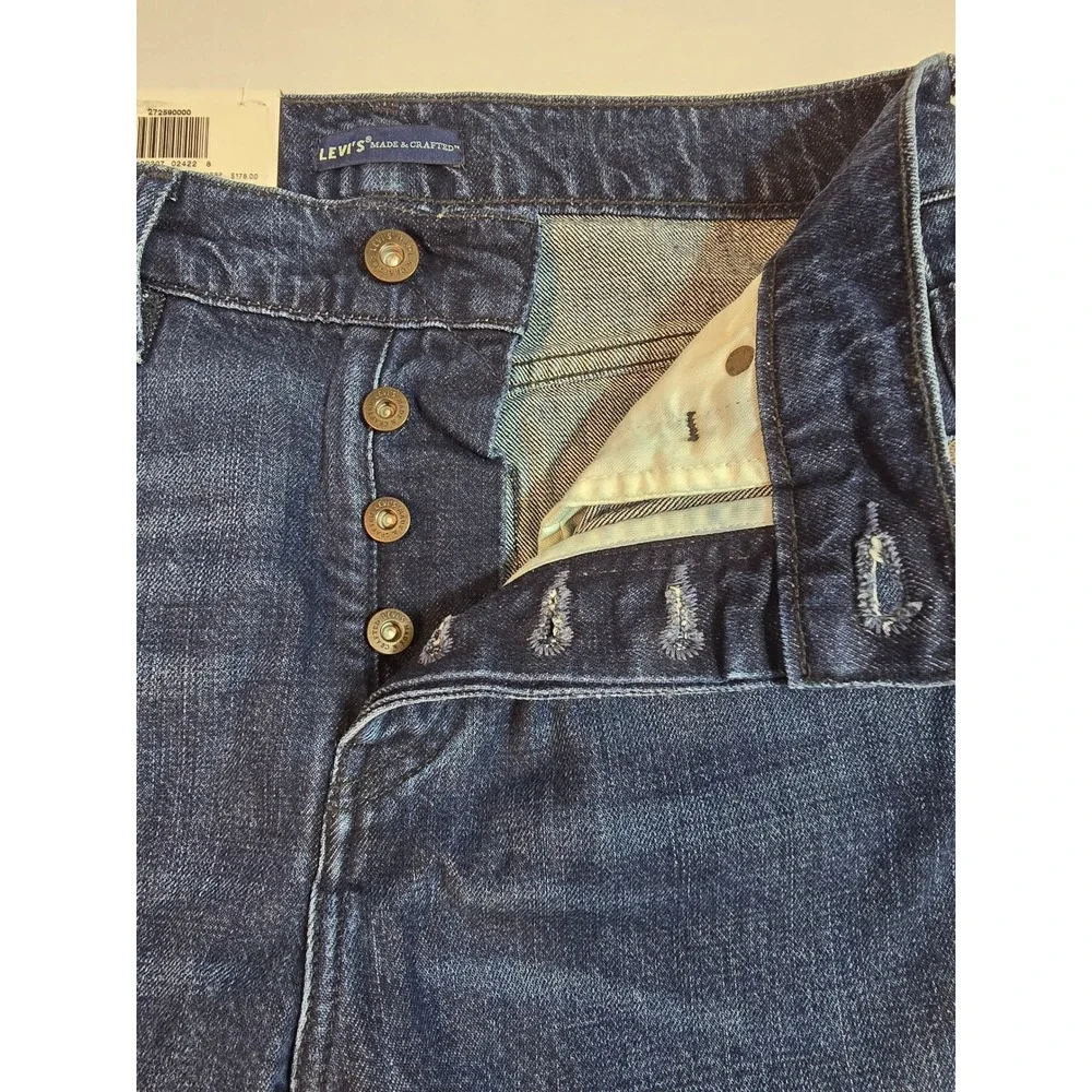Levi's Slouchy Fit Taper‎ Ankle Jeans Dark Wash Button Fly 25x29